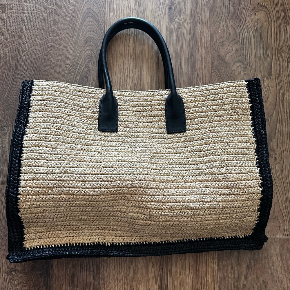 Saint Laurent Women’s Rive Gauche Raffia Tote Bag - Picture 4 of 7